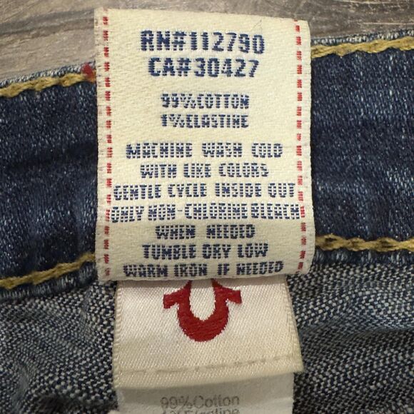 True Religion DISCO BILLY BIG T Bootcut Jeans 28 Crystals Double Stitch Flap USA - Picture 12 of 12